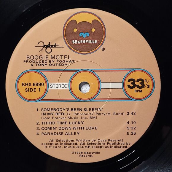 Foghat LP Boogie Motel on Bearsville VG/M- Rock OIS - Picture 5 of 6
